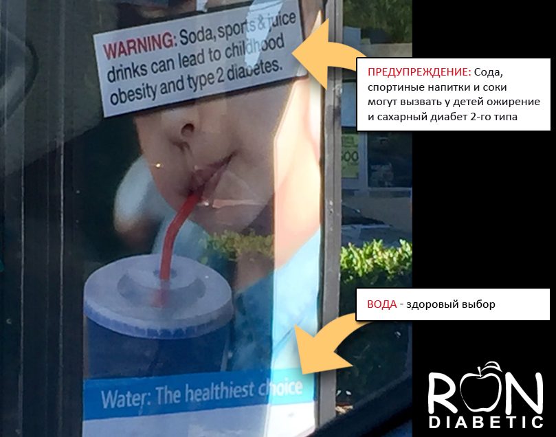 Плакат с предупреждением, что вода здоровый выбор