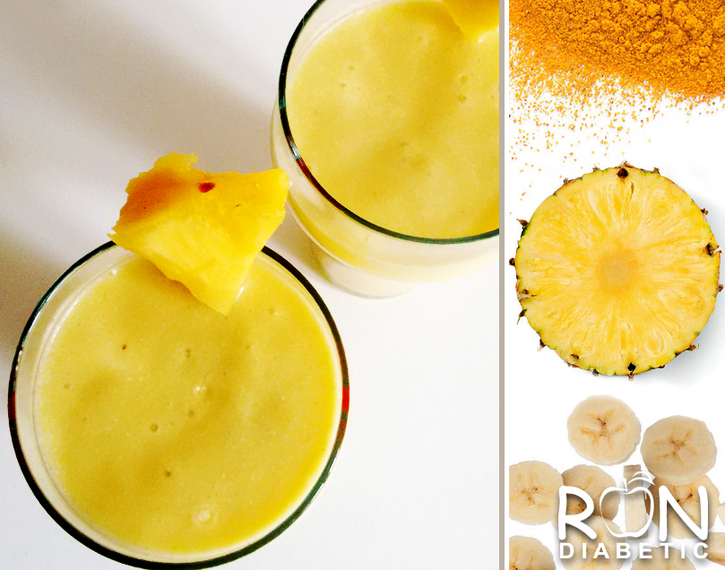 Полезный для диабетиков фруктовый смузи с ананасом и куркумой - aka Piña Colada